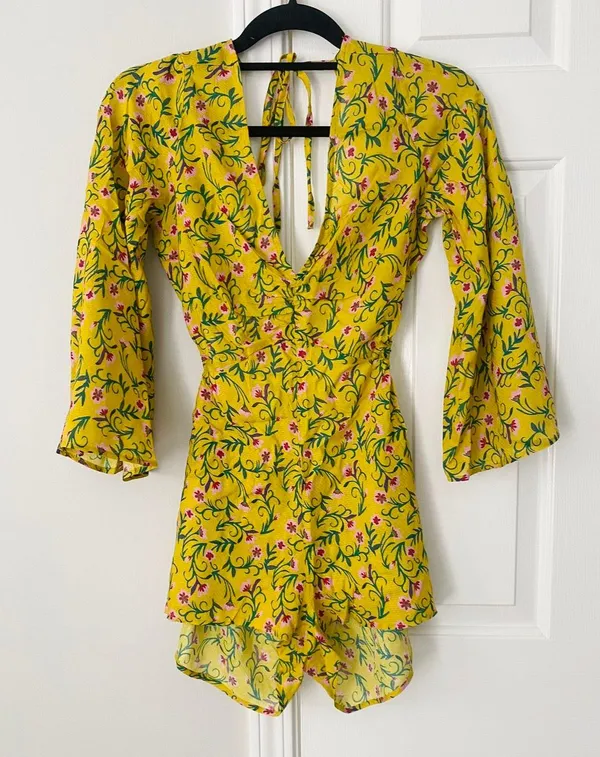 The Magnolia Floral Romper, Size XXS - Image 6