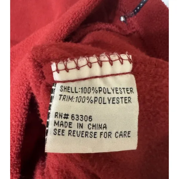 Vintage 90s Wilson Full‎ Zip Athletic Fleece Hoodie Red Jacket - Womens XL - Image 6