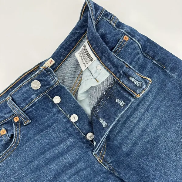 Levi’s Wedgie Straight Jeans Denim Button Fly Stretch Dark Wash Size 29 - Image 3