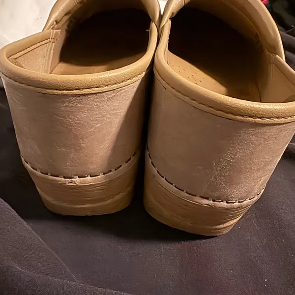Dansko SOLD Women's Cream Slip-On Shoes Danilo Clogs - Image 4