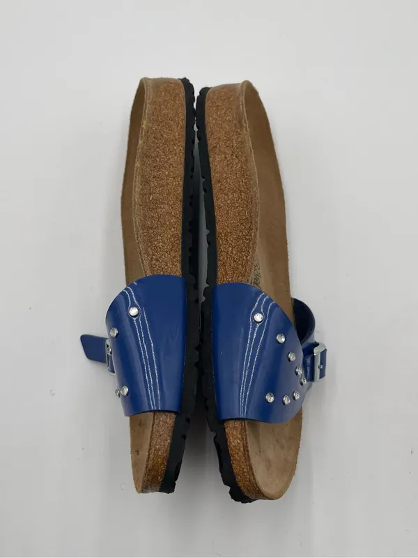 Birkenstock Birki's Rhinestones Patent Blue Sz 38 Women’s 7 Sandals Summer - Image 11