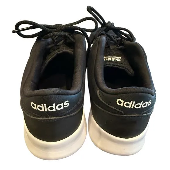 Adidas Cloud Foam BLK‎ w/WHT Stripes, Ortholite Comfort Athletic Sneakers EUC 10 - Image 4