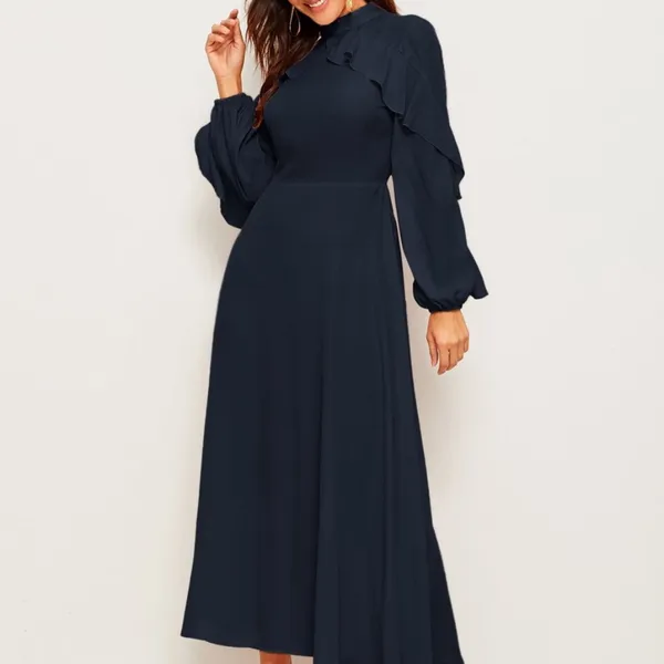 💝HPShein Flounce Fit &Flare Lantern Sleeve dress small - Image 2