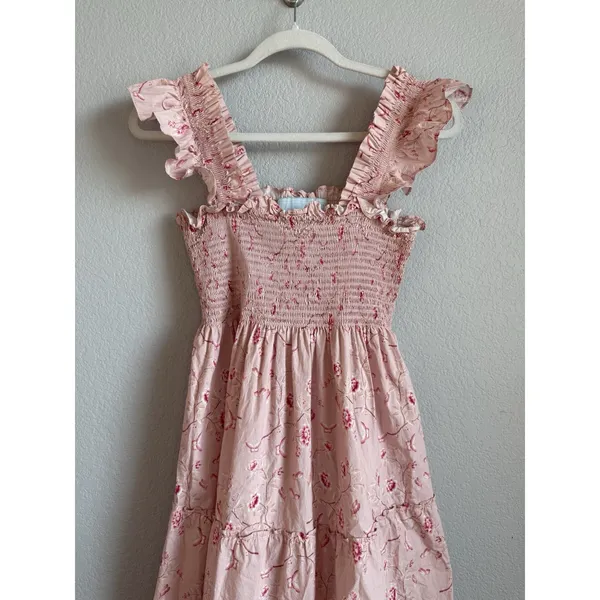 Hill House Home Bridgerton Ellie Nap Dress Small Pink Floral Smocked Cottagecore - Image 4