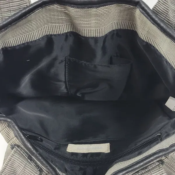 Diesel Women's Tote Gray OS Plaid Check Leather Trim Double Strap Shoulder Bag - Image 5