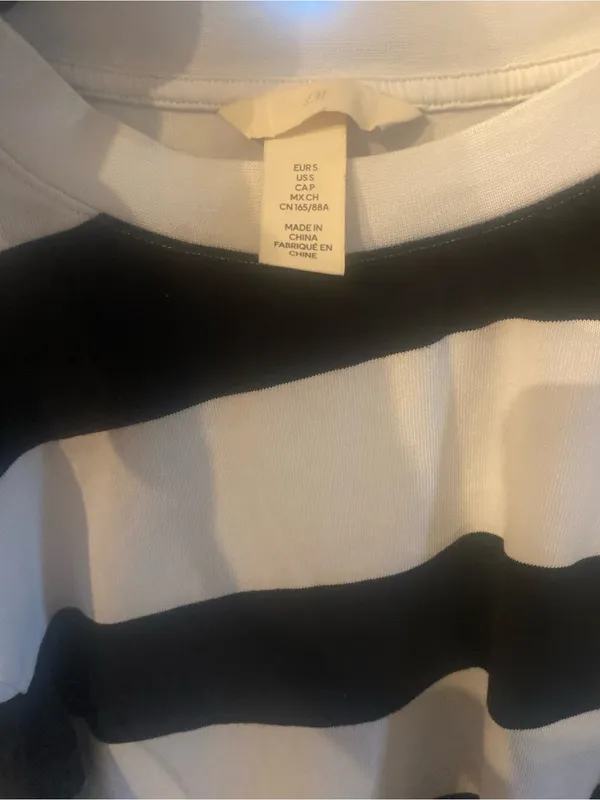 H&M Striped Black & White Long Sleeve Top - Image 7