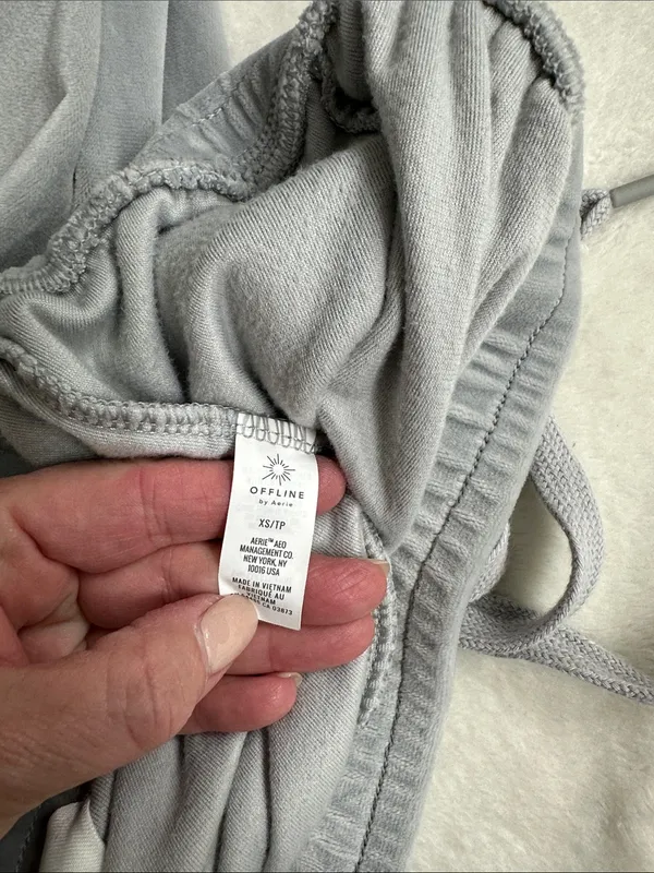Offline aerie Light Gray Velour Jogger Pants Size XS - Image 5