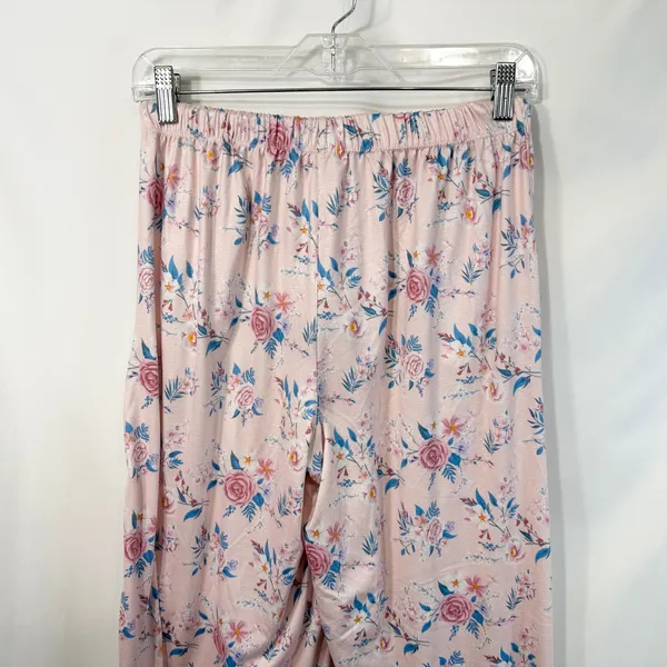 Catherine Malandrino Small Pajama Set Pink‎ Floral Short Sleeve Pants Soft 1698 - Image 15