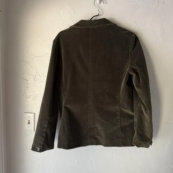 LL Bean Blazer Womens 10 Regular Brown Corduroy Stretch Classic Jacket‎ Pockets - Image 10