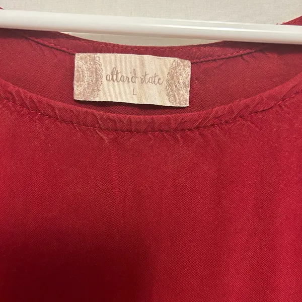 Altar’d State Sun Dyed Distressed Red‎ Babydoll Mini Dress Size Large - Image 4