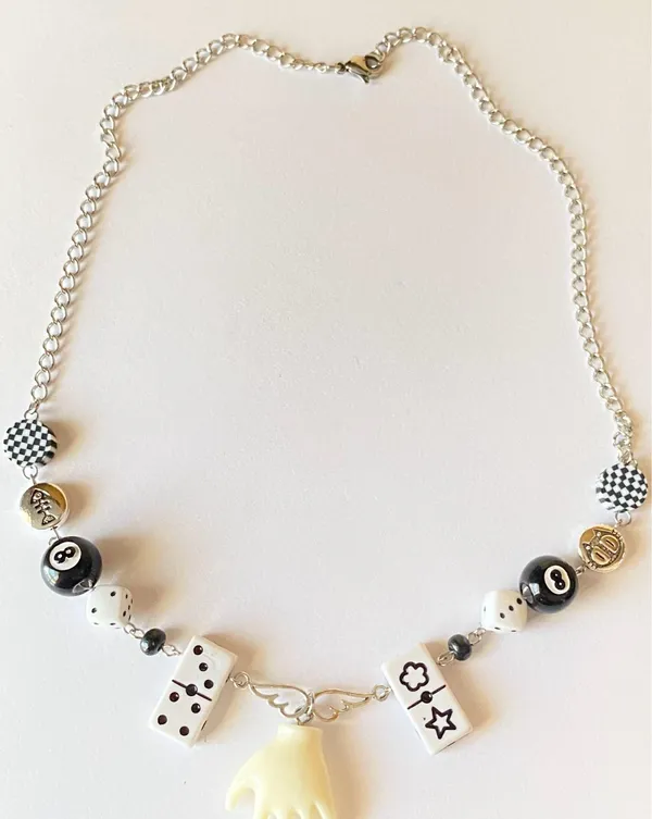Handmade y2k funky grunge street mix beads unique necklace🎲⭐️📱⭐️🌀 - Image 7