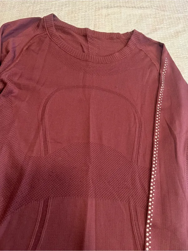 Lululemon burgundy reflective swiftly tech long sleeve 4 - Image 3