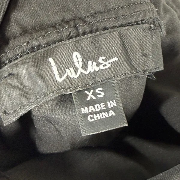 Lulus Black Swiss Dot Tulle Maxi Dress XS Ruffle Deep V-Neck Smocked Waist‎ - Image 2