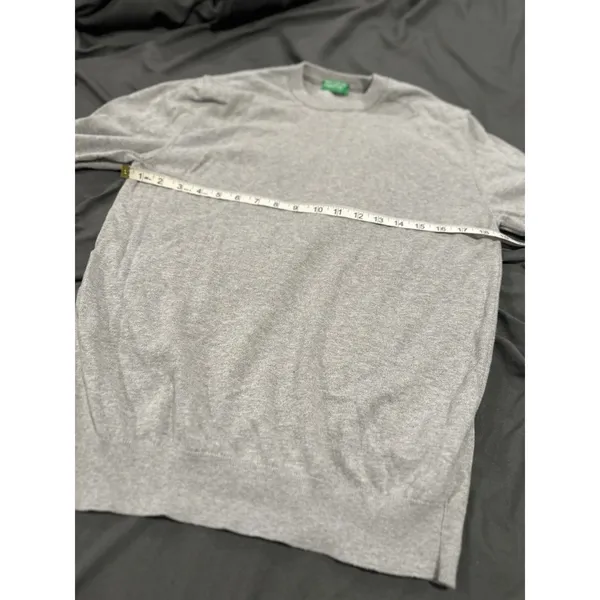 Vintage Women's Sz: M United Colors Of Benetton Gray Pullover Cotton Sweater - Image 3