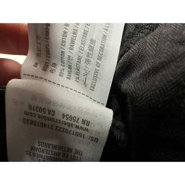 Abercrombie & Fitch The Skinny High Rise‎ Black Ankle Slit Jeans 25/0S DZ15 - Image 7