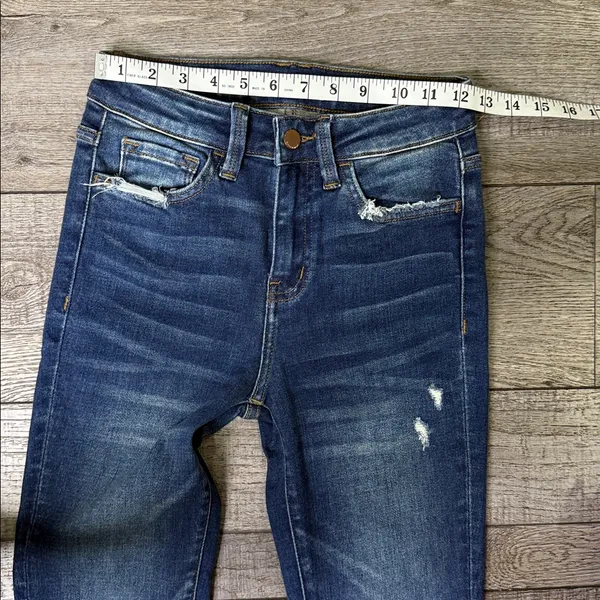 Flying Monkey Dark Blue Distressed Skinny Jeans - Image 8