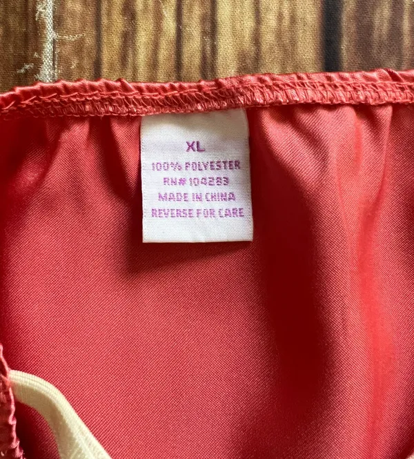 Women Sleeveless V-Neck Spaghetti Straps Peach Satin Camisole Top Size XL - Image 7