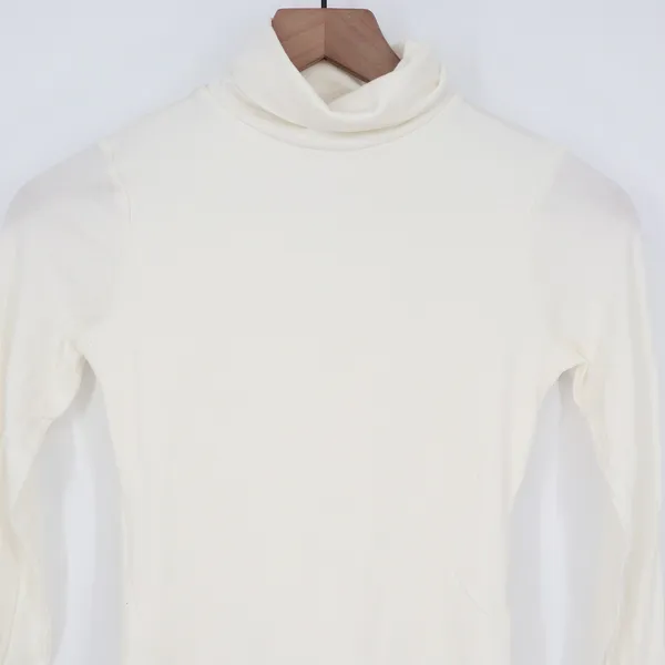 Naked Wardrobe Cream Turtleneck Long Sleeve Bodysuit Small - Image 4