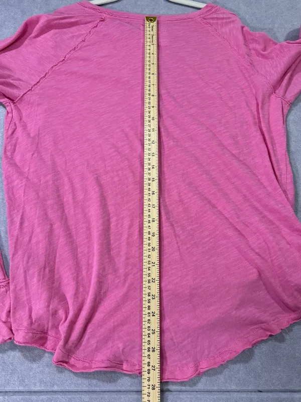 We The Free Long Sleeve T-Shirt Size Small Pink Cotton Distressed - Image 6