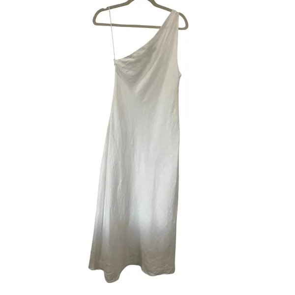 Zara White One Shoulder Maxi Dress - Image 3