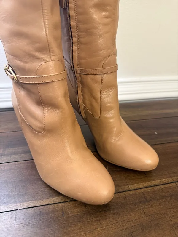 Naturalizer Henny Tall Tan Leather Boots size 9M - Image 8