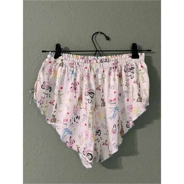 Parade Cheeky Flutter Satin Shorts Size XS White Multi Graphic Novelty Sleep - Image 6