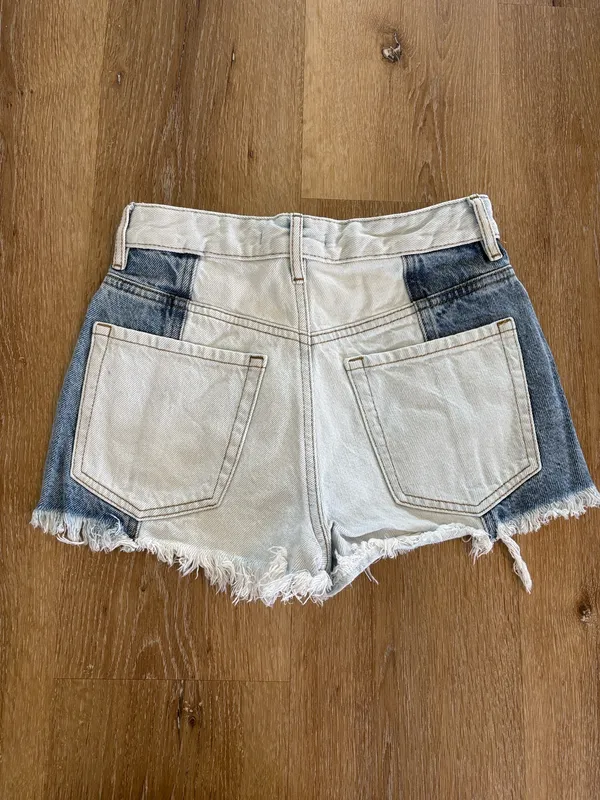 Pacsun High Waisted Two Tone Denim Shorts - Image 6
