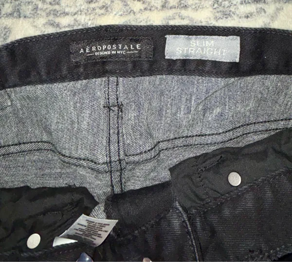 Aerosmith Aeropostale Y2K Jeans Women’s 29 Slim Straight Black Denim 29x32 EUC - Image 2
