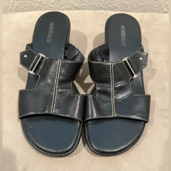 Aerosoles Black Slide Sandals Size 10M‎ - Image 2