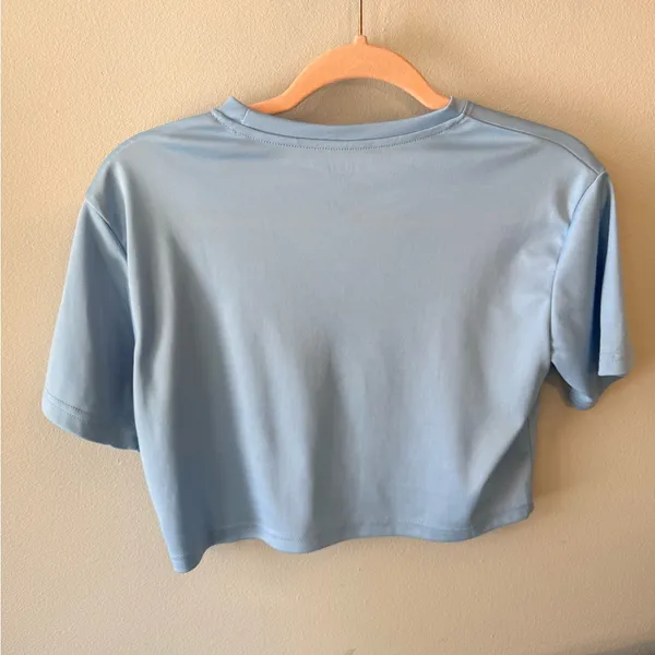Blue Round Neck Drop Should Cropped Tee Size XS - Image 10