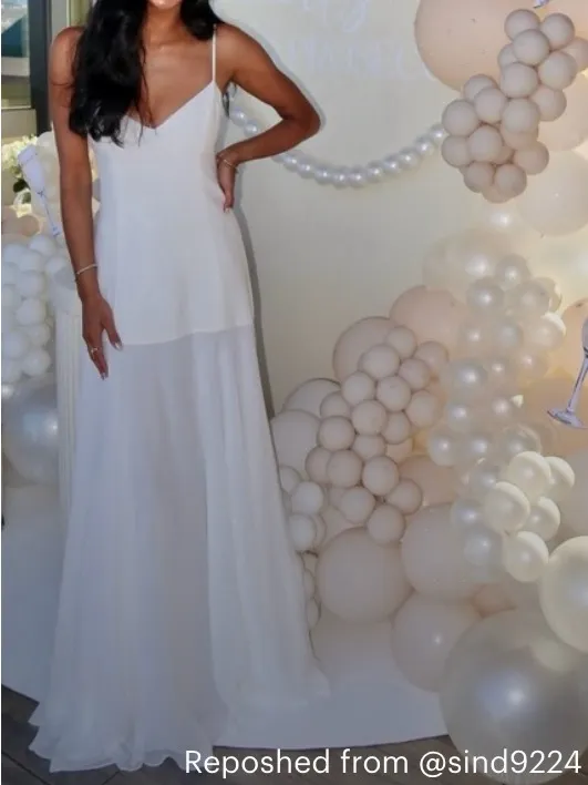 Lovers and Friends Elegant White Spaghetti-Strap Maxi Dress - Image 3