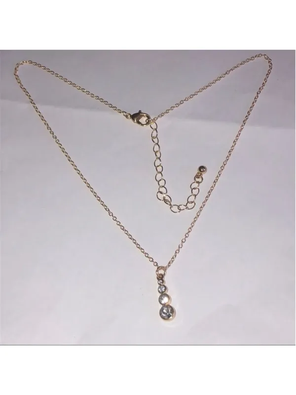 Jasmine Lane Gold Tone CZ Rhinestone Drop Necklace with Extender - Image 8
