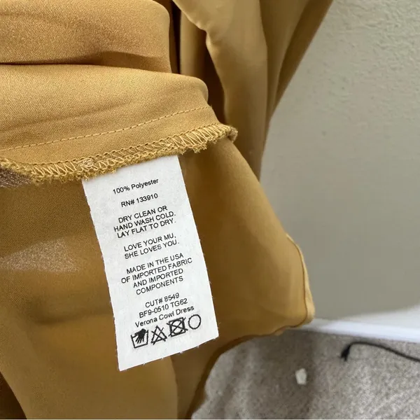 NWT Show Me Your Mumu‎ Verona Cowl Dress True Gold Womens Size S - Image 7