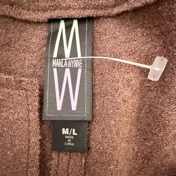 Marla Wynne Brown Wool Blend Knit Poncho Sweater Cardigan Size M-L - Image 6