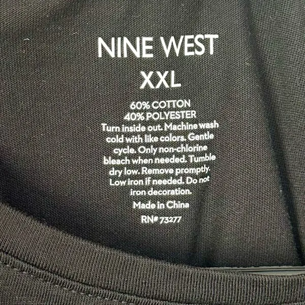 Nine West Black “Weekend Mode” Graphic T-Shirt - Size: XXL - Image 2
