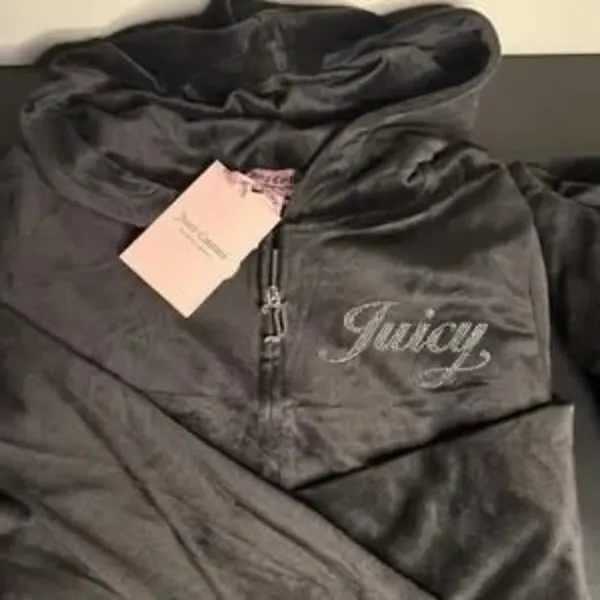 Juicy Couture Black Velour Rhinestone Logo Tracksuit NWT Size M Y2K - Image 6