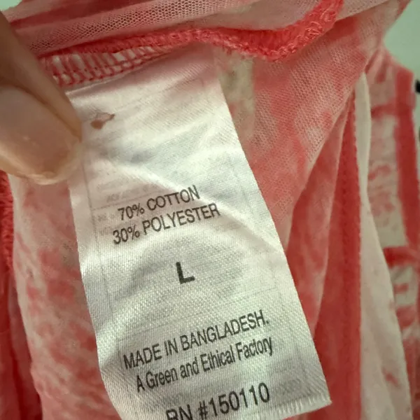 Peloton Pink and White tank top see through large‎ - Image 6