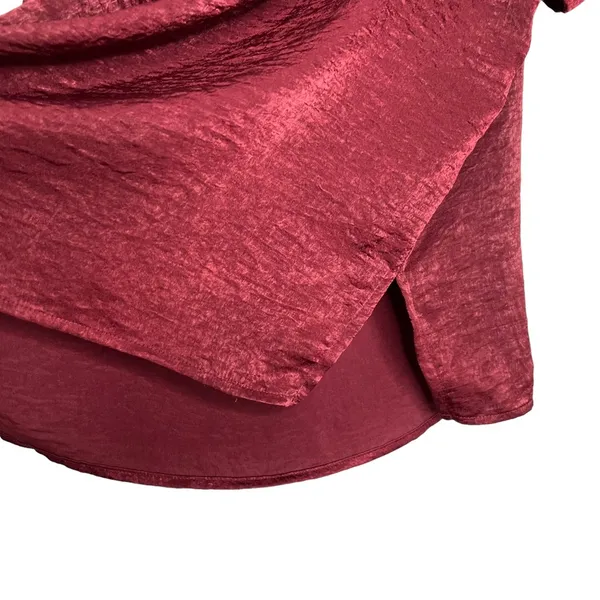 Burgundy Wine Off The Shoulder Spaghetti Strap Blouse - Image 6