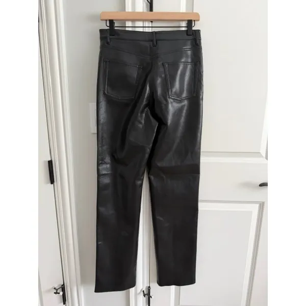 Aritzia Wilfred The Melina Pant Black Vegan Leather Size 6 Tall - Image 6