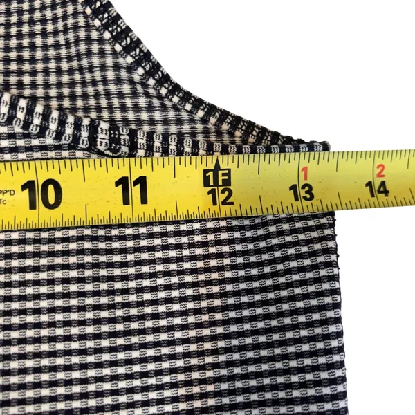 Lululemon Navy Blue Gingham Racerback Tank Top Slim Fit Athletic Scoop Neck - Image 5