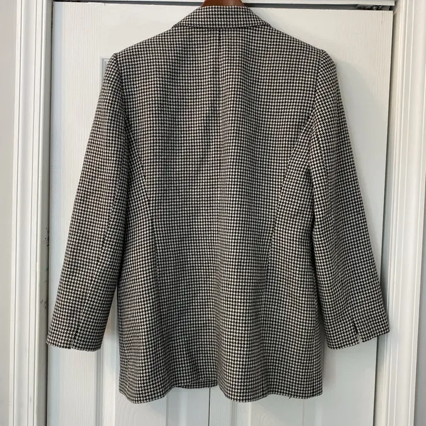 Wool Women Blazer Size 6 Houndstooth Classic Old Money Linda Allard Ellen Tracy - Image 5