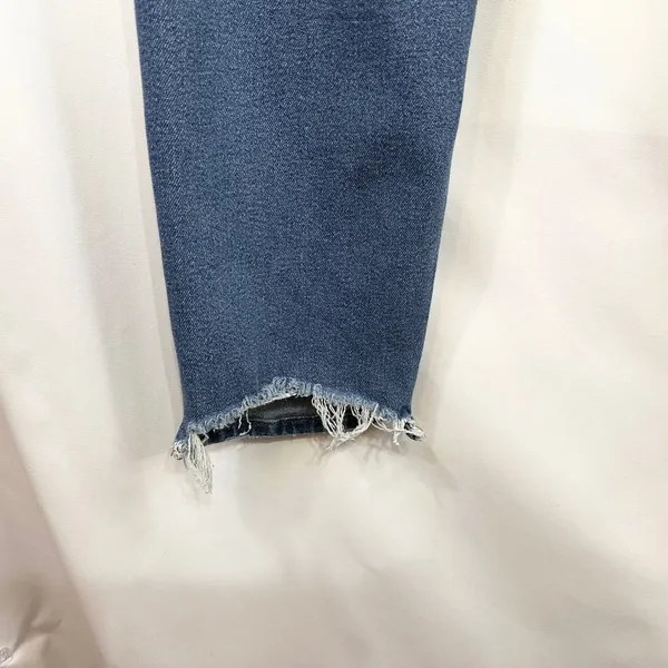 American Eagle Plus Size 18 Jeans Mom Dark Raw Distressed Blue High Rise‎ 327 - Image 9