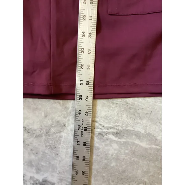 Halara NWOT Burgundy Button Front Athletic Skort with Pockets Womens L Wine Red - Image 3
