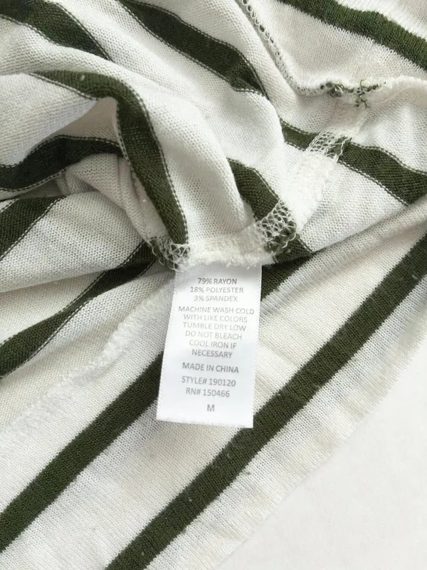 MIX Stitch Fix Green White Striped Raglan Top Transition Fall Light Sweater - M - Image 6
