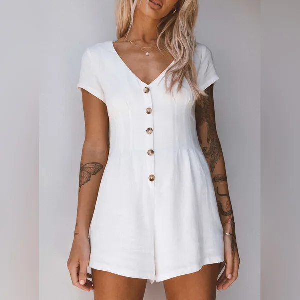 Princess Polly Adi Romper in White Size 2 New with tag - Image 2