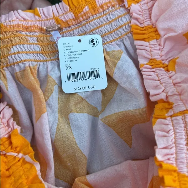 Free People Mila Floral Printed Mini Dress in Tangerine Combo – Size XS NWT - Image 4