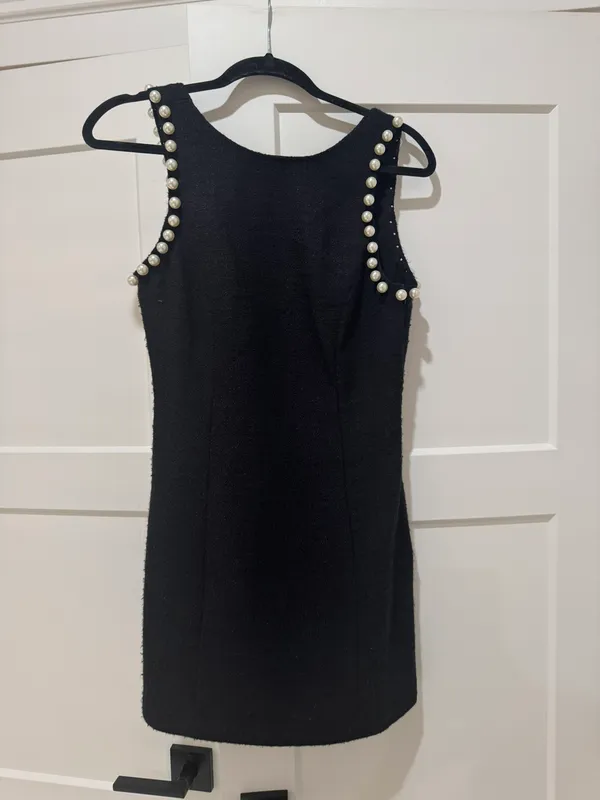 Endless Rose Pearl Accented Mini Dress Black - Image 2