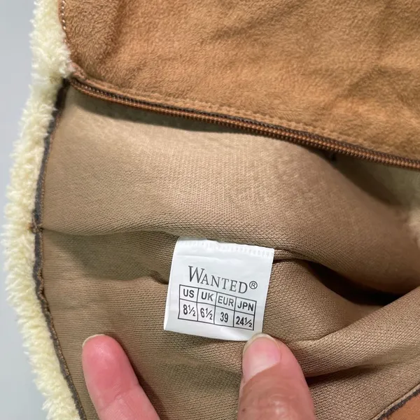 Wanted Chestnut Buckle Boots Women's 8.5 Faux Suede Fur Trim Zip Up Outdoor Cozy - Image 7