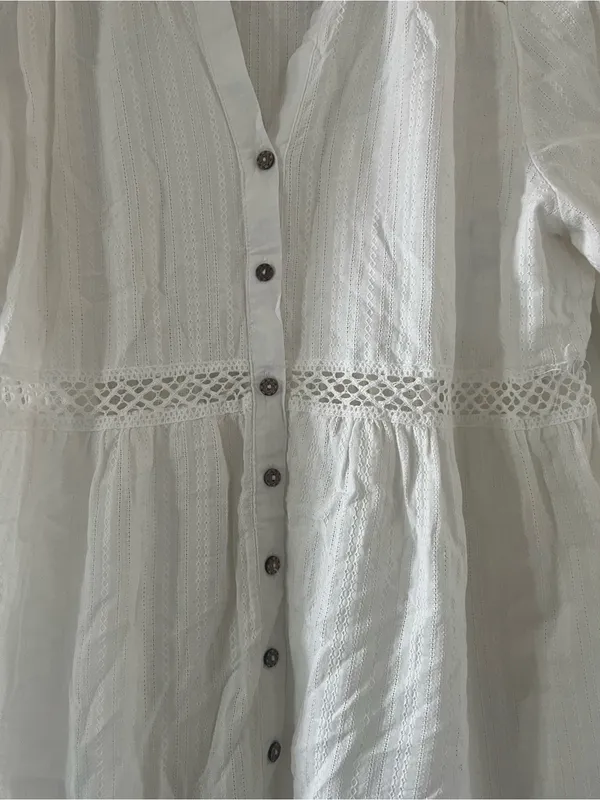 Knox Rose White 100% Cotton Eyelet Short Sleeve Mini Dress XXL Cottagecore - Image 4