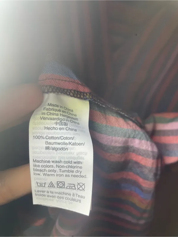 Madewell Multicolor Striped V-Neck Short Sleeve Button-Down Blouse XS - Image 6